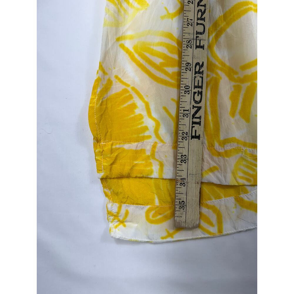 Anthropologie Lilka Nadiya kaftan dress Sz M bright yellow tropical floral print - Picture 11 of 11